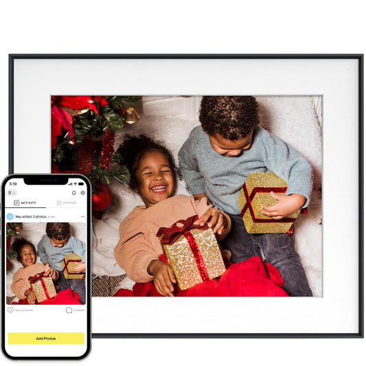 Aura Digital Picture Frame - 10.1" HD Mat Display | Wirecutter's Best Digital Frame for Gifting - Send Photos Directly from Your Phone from Anywhere | Quick & Easy Setup Over WiFi - Free App | Black (Highly Rated)